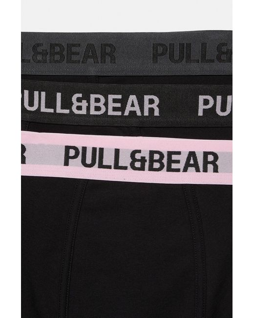 Pull&Bear Black 3-Pack Of Boxers With Waistband for men