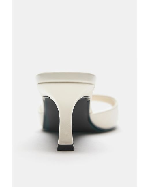 Pull&Bear Black Heeled Mule Sandals