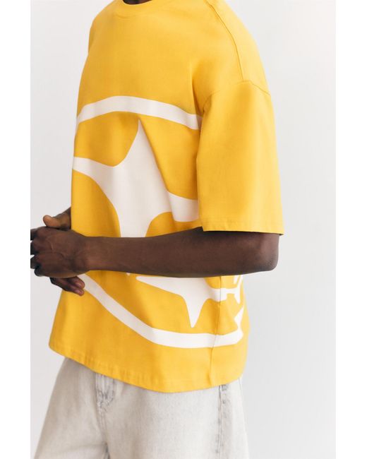 Pull&Bear Yellow Subaru T-Shirt for men