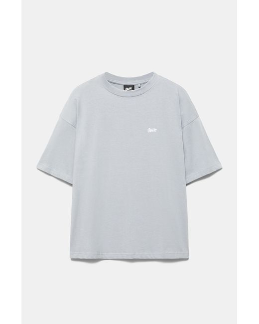 Pull&Bear Gray Stwd Logo Boxy T-Shirt for men