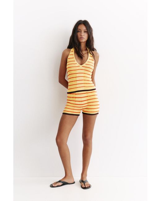 Top Halter A Righe di Pull&Bear in Natural