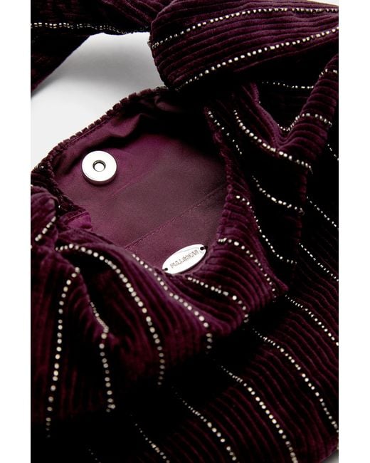 Pull&Bear Purple Schultertasche Mit Verzierungen