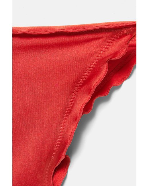 Pull&Bear Red Ruffled Bikini Bottoms
