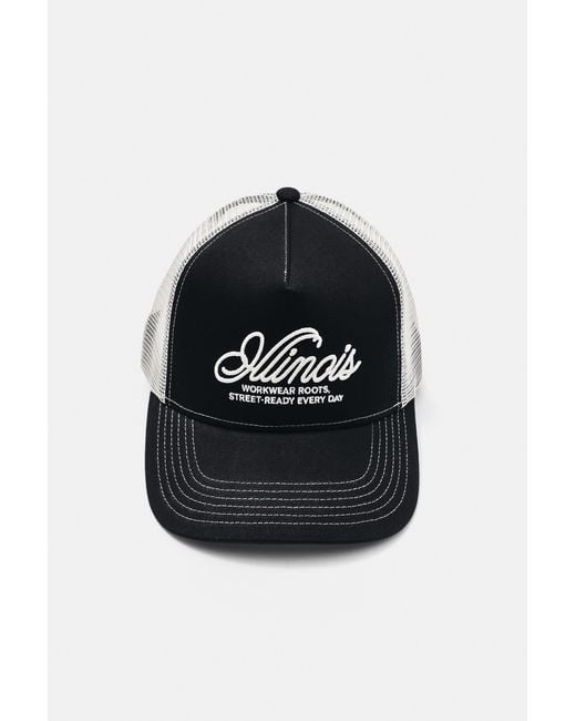 Pull&Bear Illinois Trucker-Cap in Black für Herren