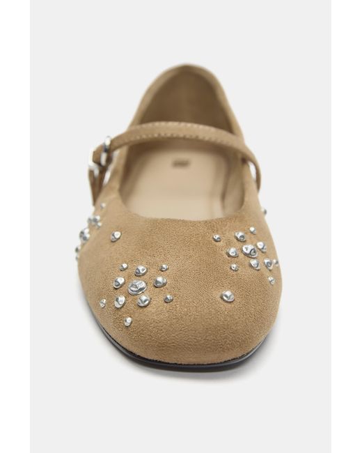 Pull&Bear Black Studded Ballet Flats