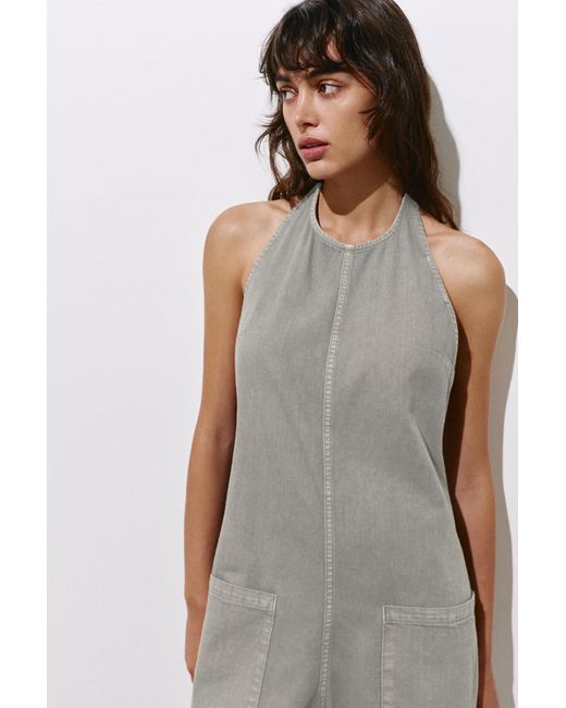 Pull&Bear Gray Halter Neck Jumpsuit