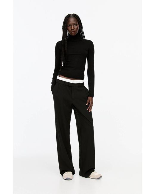 Pull&Bear Black Basic-Rollkragenpullover