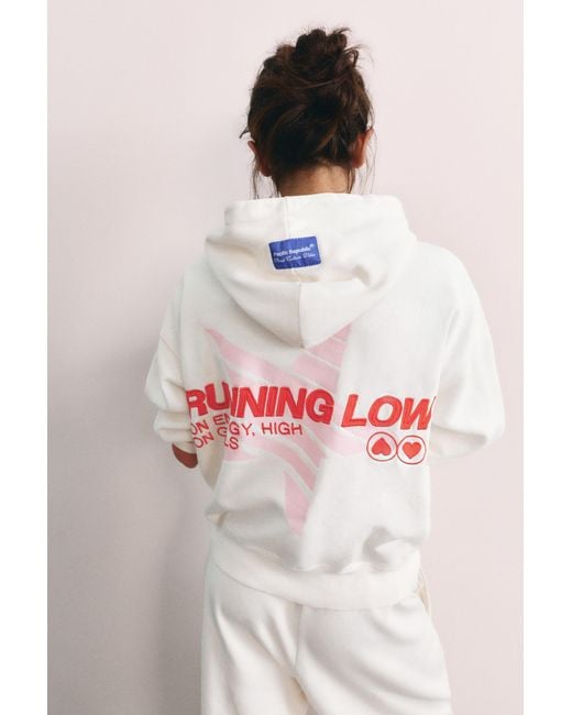 Sweat À Capuche Graphique Running Pull&Bear en coloris White