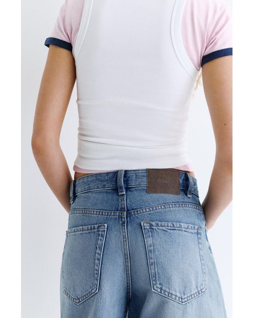 Pull&Bear Blue Low-Rise Denim Jorts