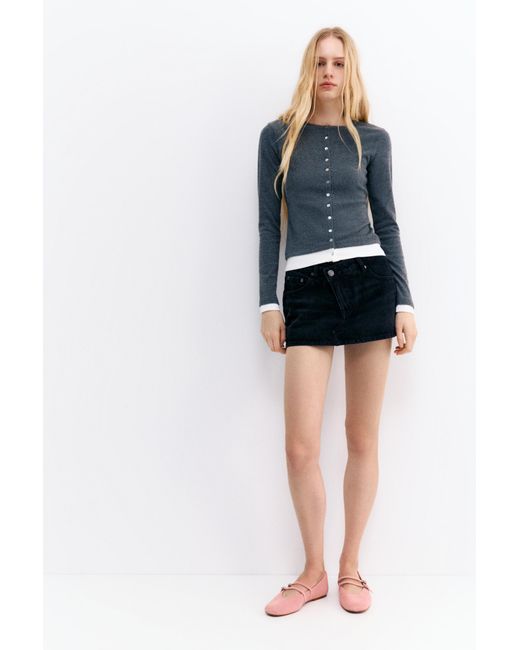 Pull&Bear Gray Soft Touch Button Jacket