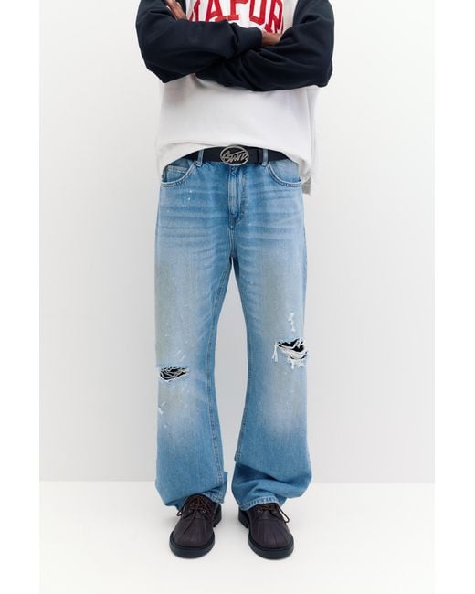 Jean Slim Bootcut Déchiré Pull&Bear pour homme en coloris Blue