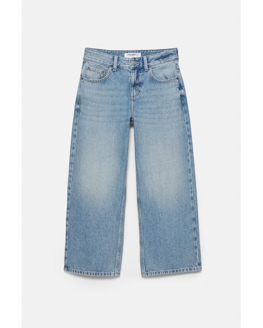 Pull&Bear Blue Low-Rise Culottes Jeans