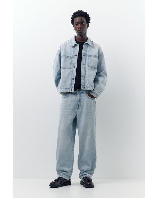 Pull&Bear Blue Baggy Jeans for men