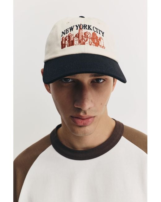 Pull&Bear White Skyline Cap for men