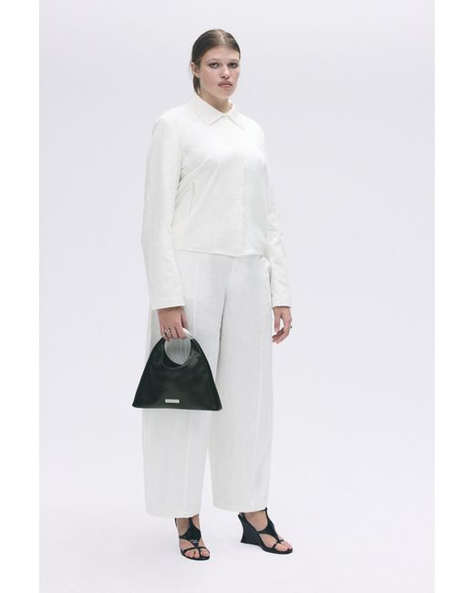 Pull&Bear White Karoline Vitto Tie-Detail Fitted Jacket