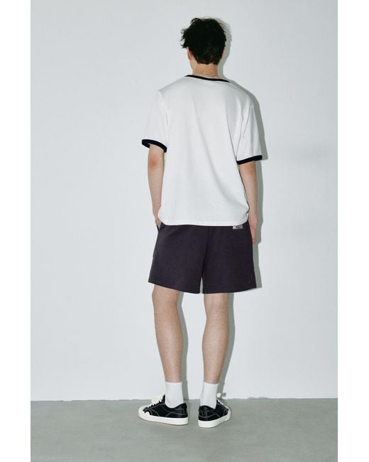 Pull&Bear White One Piece Bermuda Joggers for men