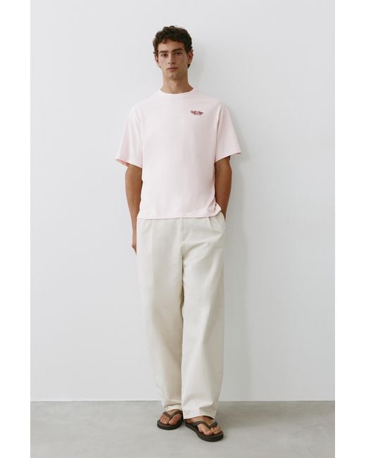 Pull&Bear Pink Tennis Club Graphic T-Shirt for men