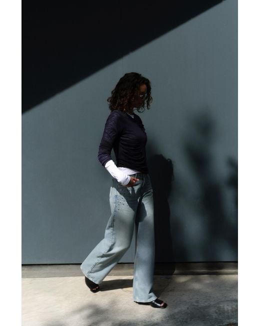 Jean Baggy À Œillets Pull&Bear en coloris Black