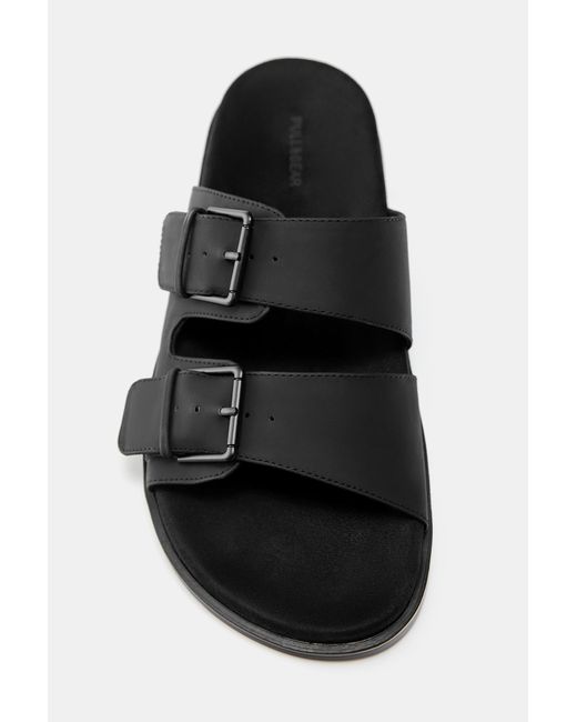 Pull&Bear White Buckle Sandals for men
