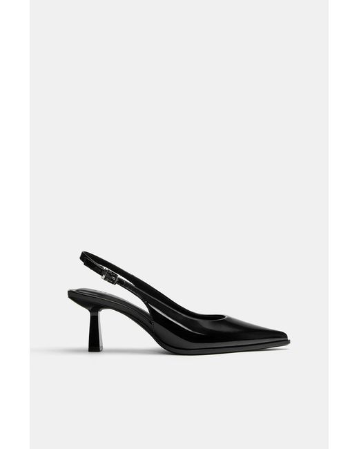 Pull&Bear Gray Patent High-Heel Shoes
