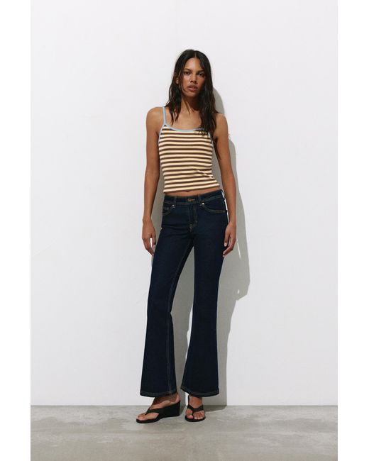 Pull&Bear Blue Striped Strappy Top