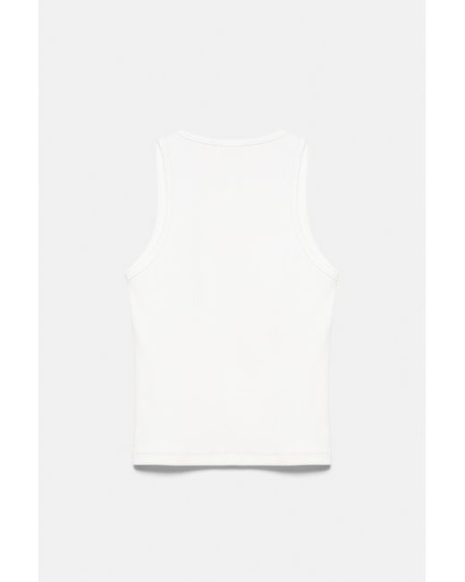 Canotta Ibiza Con Strass di Pull&Bear in White