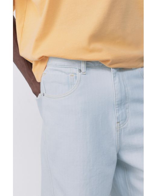 Pull&Bear Blue Relaxed-Fit Seam Detail Denim Bermuda Shorts for men