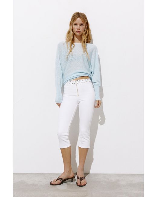 Pull&Bear Blue Asymmetrischer Feinstrickpullover