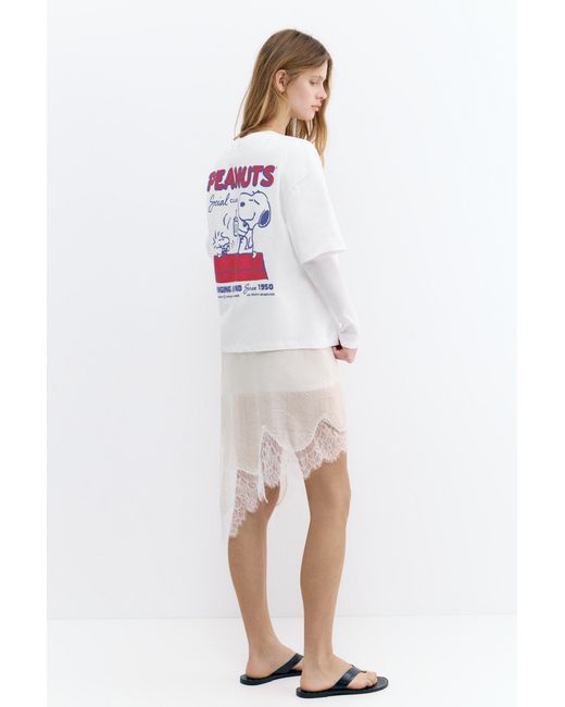 Pull&Bear White Peanuts Snoopy T-Shirt