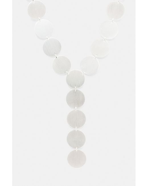Pull&Bear White Circle Lariat Necklace