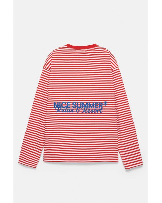 Pull&Bear Blue Striped Stwd T-Shirt for men