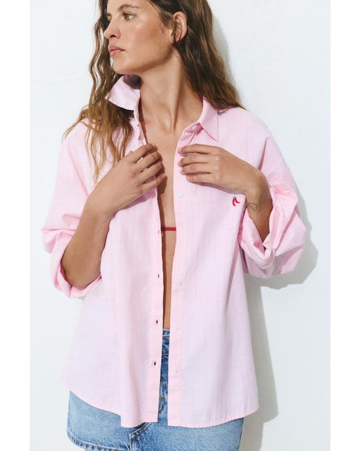 Chemise Rayée Piment Pull&Bear en coloris Pink