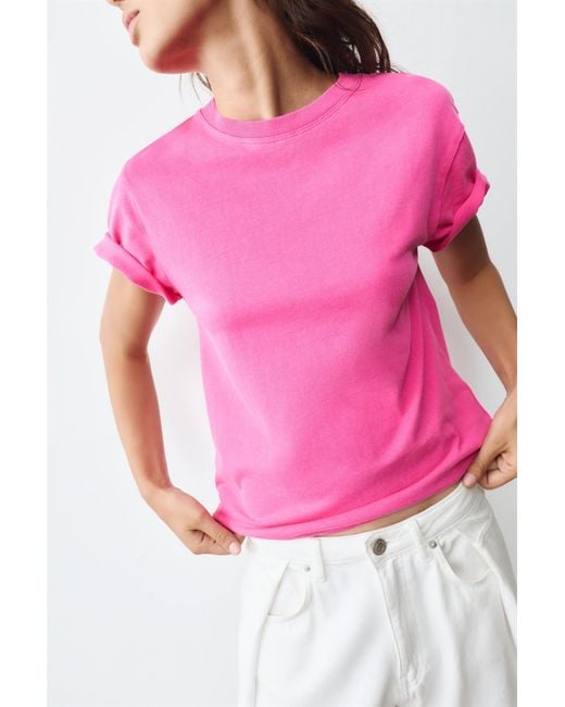 Pull&Bear Pink Short Sleeve T-Shirt 100% Cotton