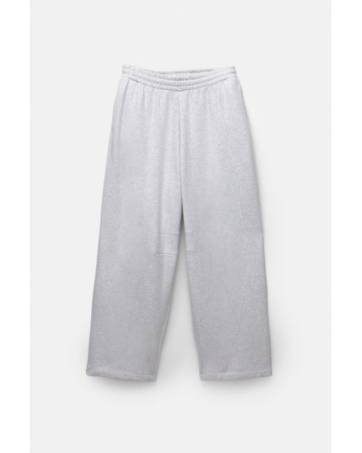 Pull&Bear White Barrel Fit Tracksuit Trousers