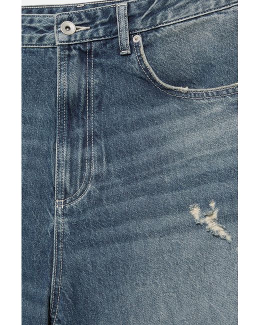 Pull&Bear Jorts Met Scheuren in het Blue voor heren