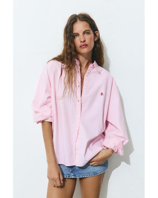 Chemise Rayée Piment Pull&Bear en coloris Pink