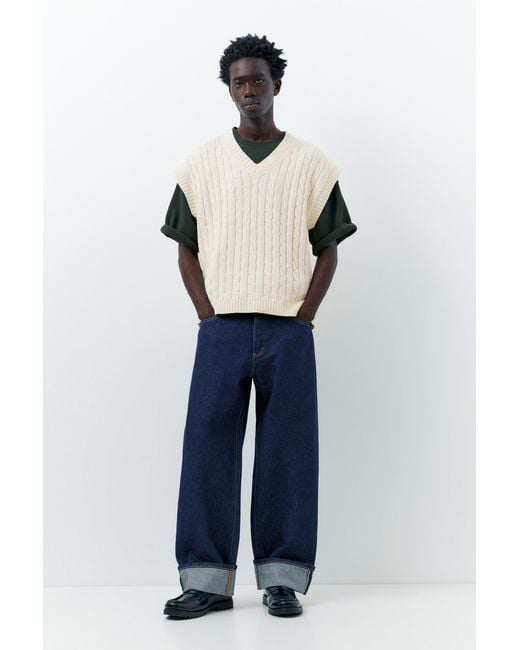 Pull&Bear Multicolor Cable-Knit Vest for men