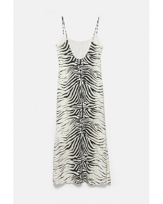 Pull&Bear Midi-Jurk Met Zebraprint in het Green