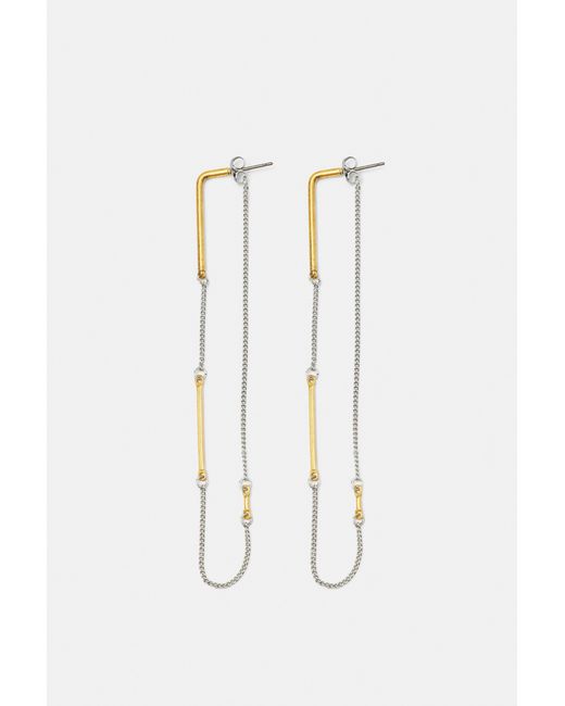 Pull&Bear White Chain Bar Earrings