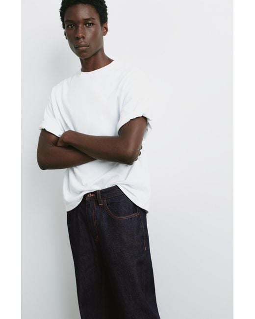 Pull&Bear White Baggy Jeans for men