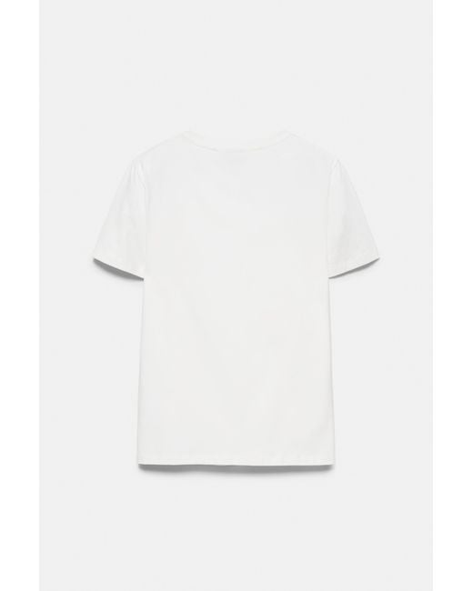 Pull&Bear White Muscle Fit Slogan T-Shirt for men