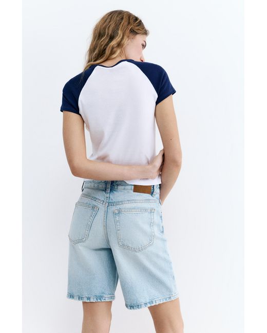 Pull&Bear Blue Denim Bermuda Shorts