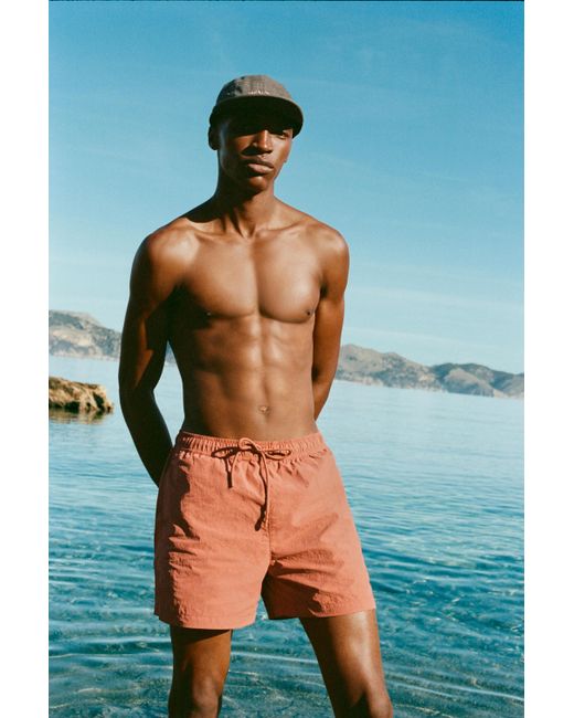 Pull&Bear Blue Regular Fit Swimming Trunks for men