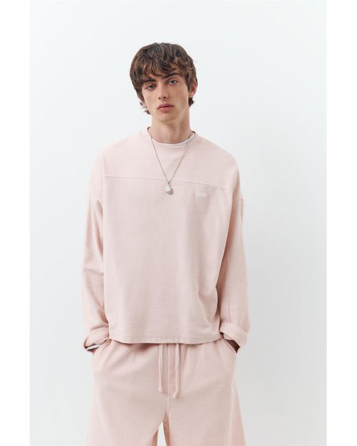 Pull&Bear Pink Stwd Round Neck Sweatshirt for men