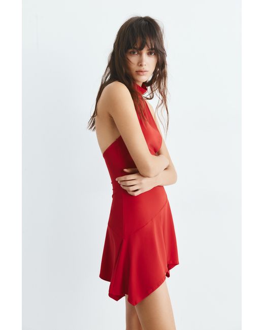 Pull&Bear Red Short Halter Dress