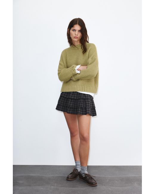 Pull&Bear Green Chunky Knit Sweater
