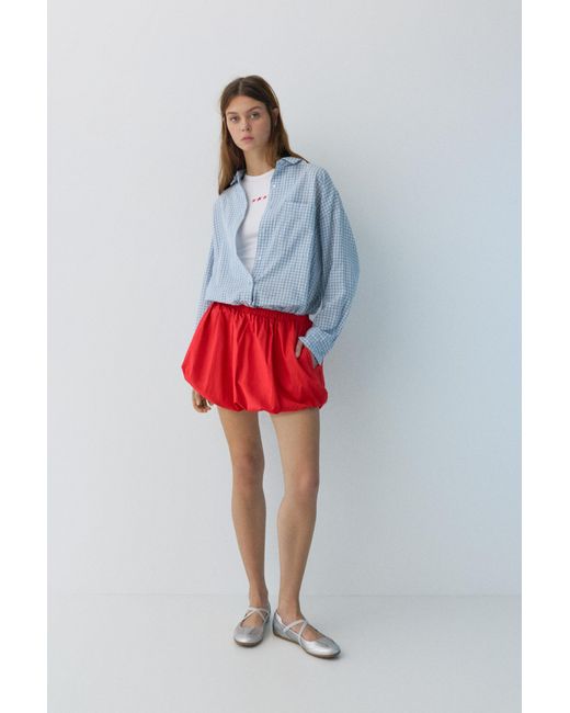 Pull&Bear Rode Balloon Minirok in het Red