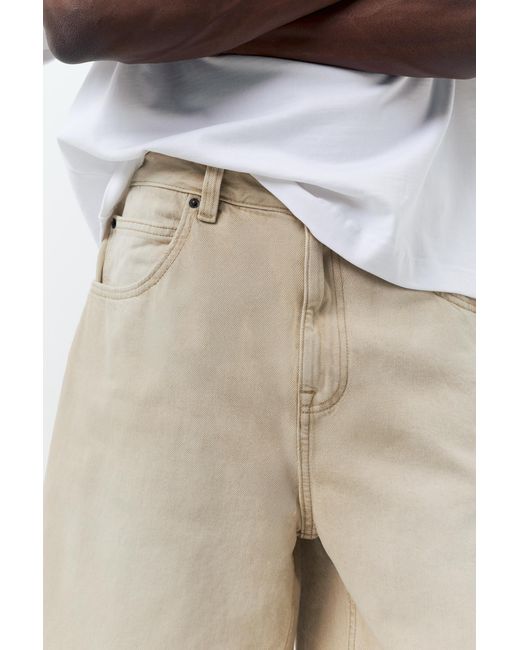 Pull&Bear White Baggy Relaxed Fit Denim Bermuda Shorts for men