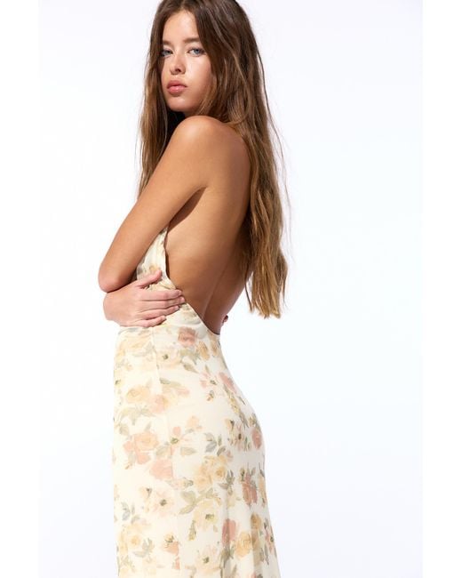 Pull&Bear Floral Midi Dress in White | Lyst UK