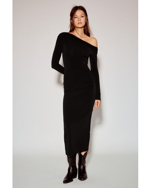 Robe Midi Col Style Bardot Pull&Bear en coloris Black